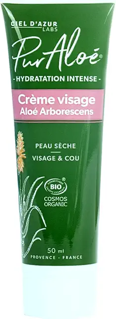 Crème Visage Bio Pur'Aloé - Aloé Arborescens - Hydratation Intense - 50 ml