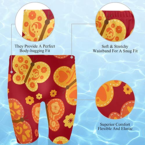 Jammers de natación para hombre con estampado de mariposa naranja talla S 2