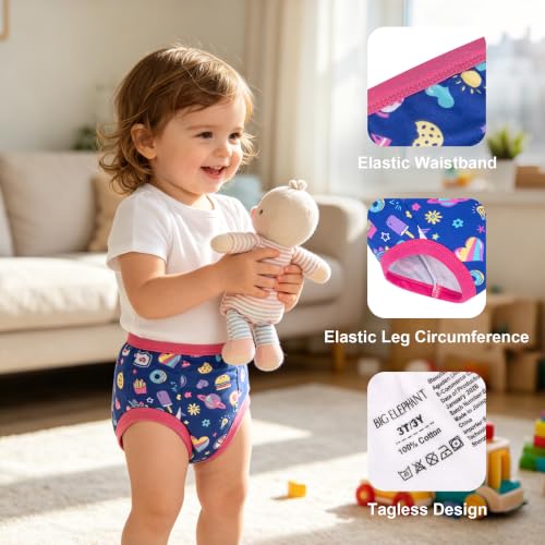 Image of BIG ELEPHANT Toddler Training Pants, Soft Cotton Absorbent Training Underwear for Baby Boys & Girls