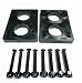 Set of 2pcs 5/16"(8mm) Longboard Skateboard Riser Pads Black + 8pcs of 1.25" Hardware Screws Black