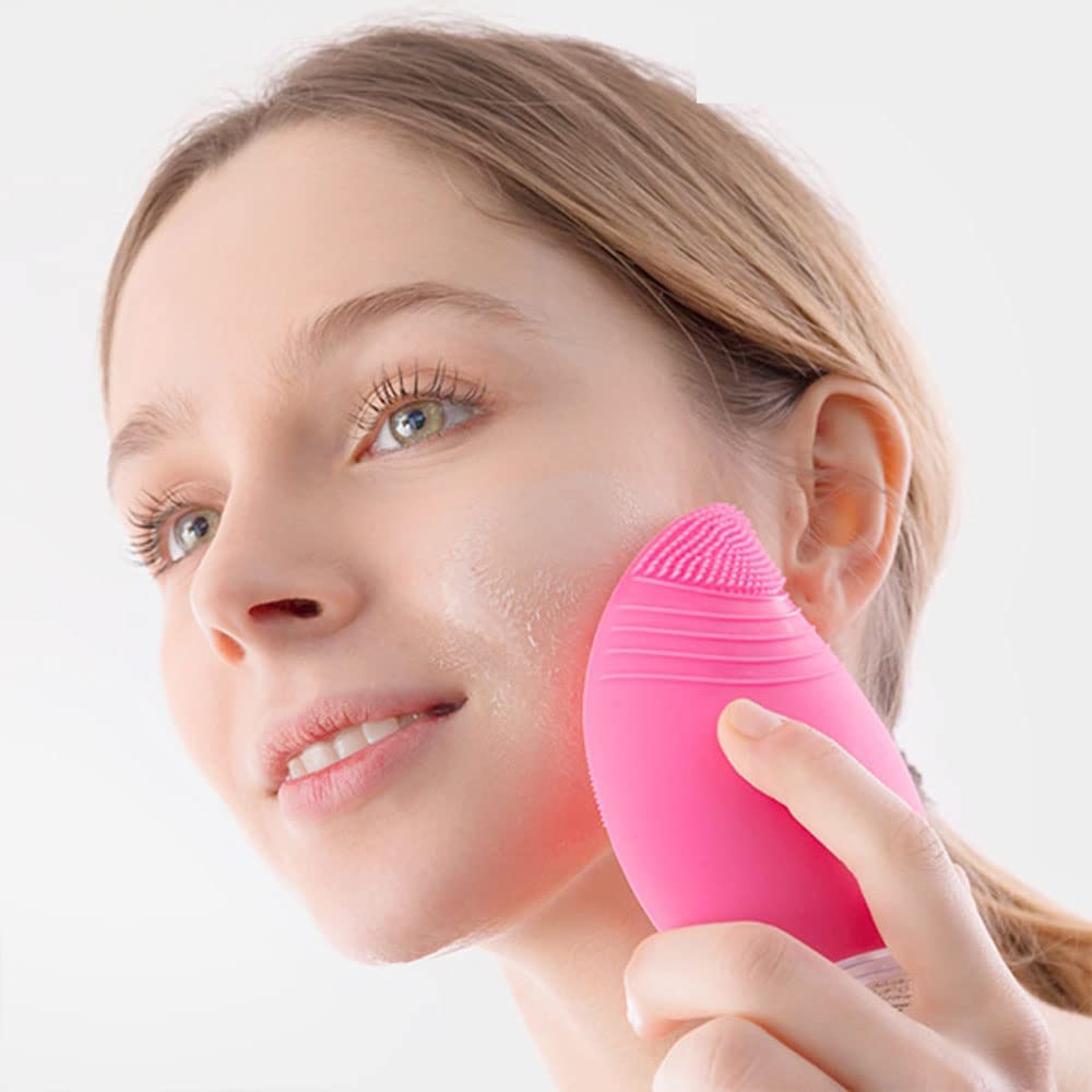 CELLUSTOP - Masseur Nettoyant Visage -Brosse Faciale Nettoyante Imperméable en Silicone FDA - Masseur Facial Electrique Rechargeable- Masseur Visage Rose