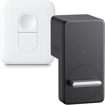 SwitchBot Smart Lock Remote Button Alexa Smart Key - Smart Home Switch Bot Entrance Auto Lock Keys, One-Touch Operation, Alexa, Google Home Siri, Remote Control Compatible, No Construction Required, Easy to Install, Security Protection 1 Lock + 1 Remote Button