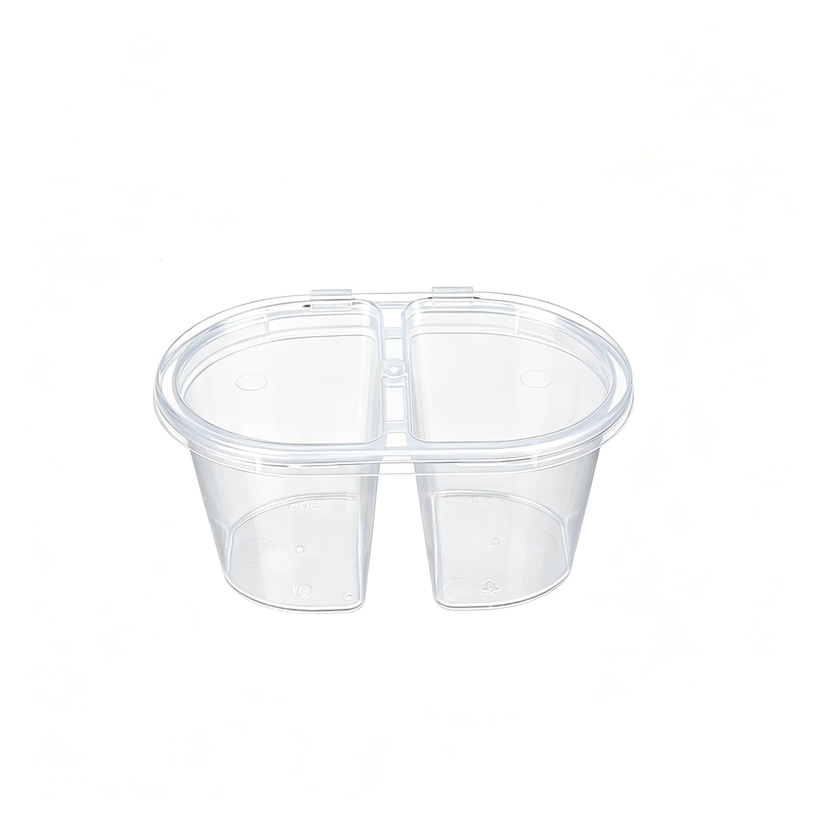 XIKUA Small Plastic Containers with Lids, 50 Pack, Leakproof, Stackable, for Sauces, Dips, Salads, Meal Prep, Catering (Separator 100ml)