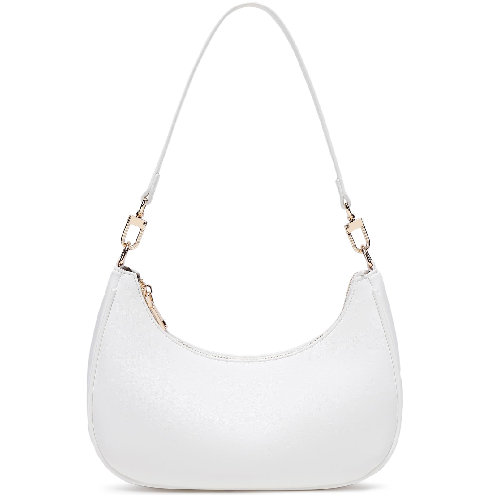 Women's Shoulder Bags Cute Hobo Purses Vintage Handbags with Zipper Lightweight Underarm for Dating Shopping Gift (White)