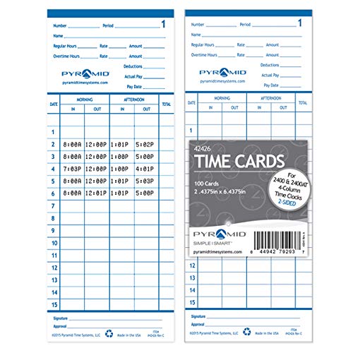 The 20 Best Pyramid Time Systems Time Cards of 2024 [Verified] Cherry