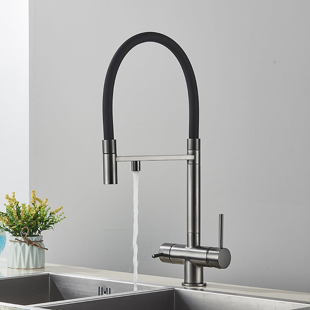 Robinet de filtre à eau de cuisine à double bec pour eau propre