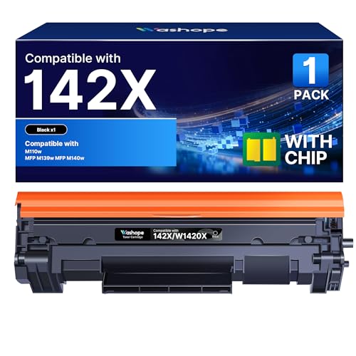 142X [WITH CHIP] Toner Compatible with HP W1420X ( W1420A 142A ) Toner Cartridges High Capacity 2000 Pages Black for M110 M110w MFP M139 M140 M140w Print, Scan, Copy Printer