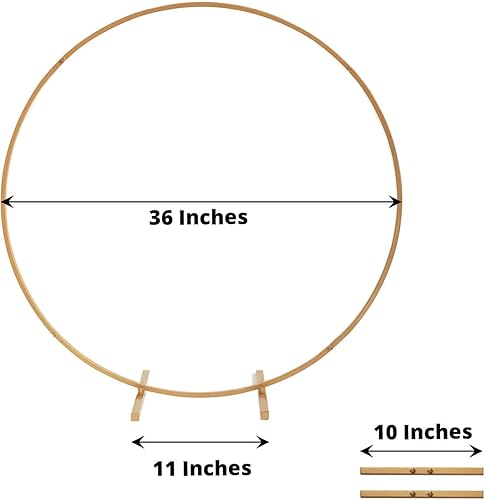 Miniatura 3 de Efavormart - Centro de mesa redondo de metal dorado de 36 pulgadas, marco de corona floral de mesa de pie