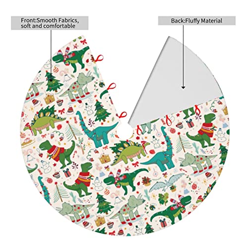 Eitqtbea TREESKIRT Cute Christmas Dinosaur Christmas Tree Skirt 30 Inches Animal Tree Skirt Xmas Tree Mat Holiday Party Supplies Christmas Tree Decorations thumb #3