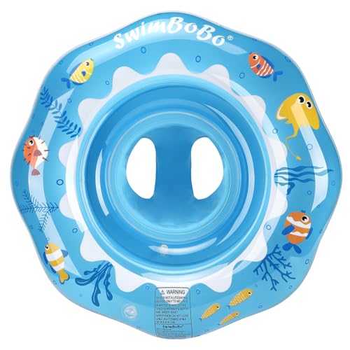 Baby Swim Ring Underarm Swim Seat Float Trainer with Backest for Toddler 6 Months to 3 Years (Deep Blue)
