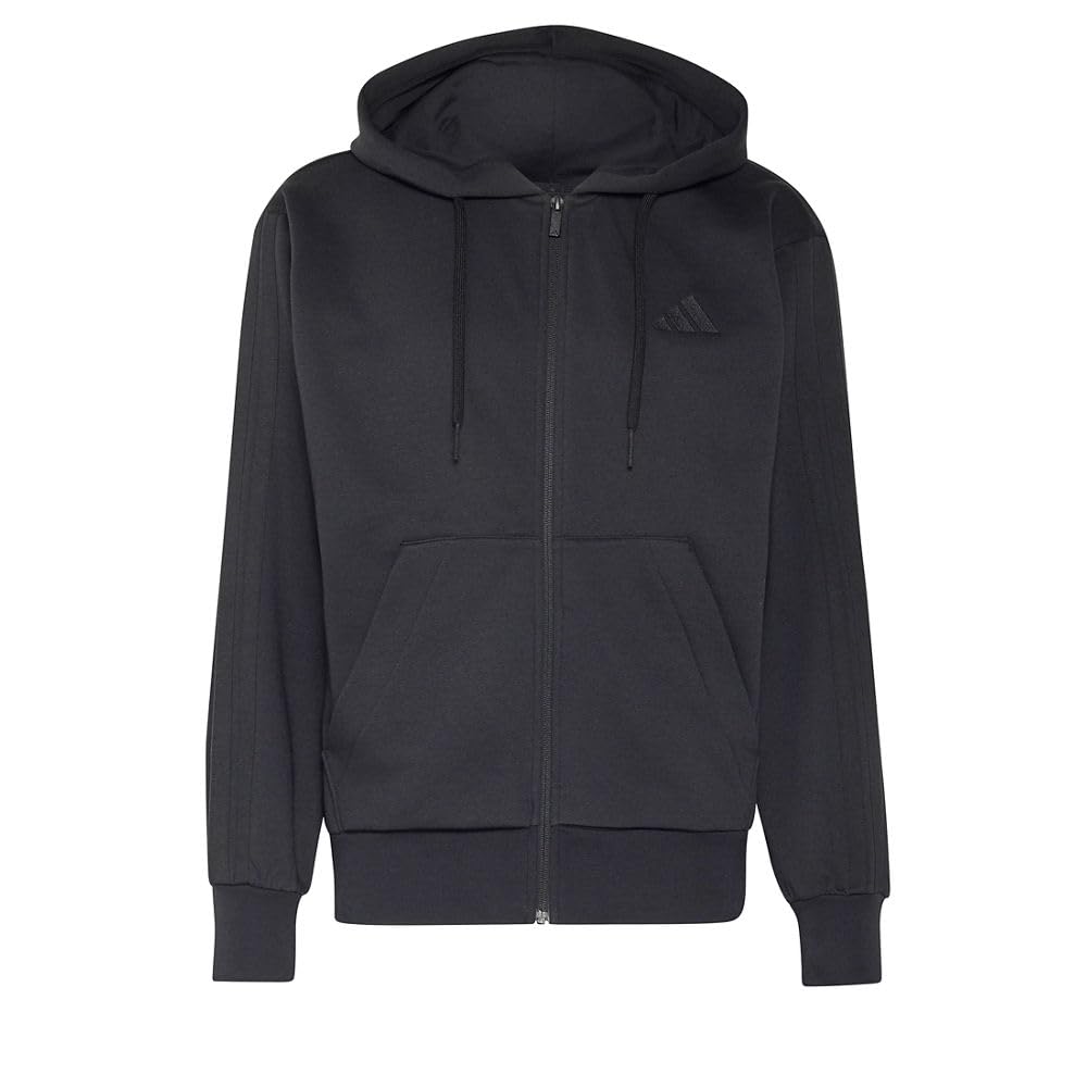 Mens Essentials 3-Stripes Fleece Hoodie Casual Outerwear Casual - Black