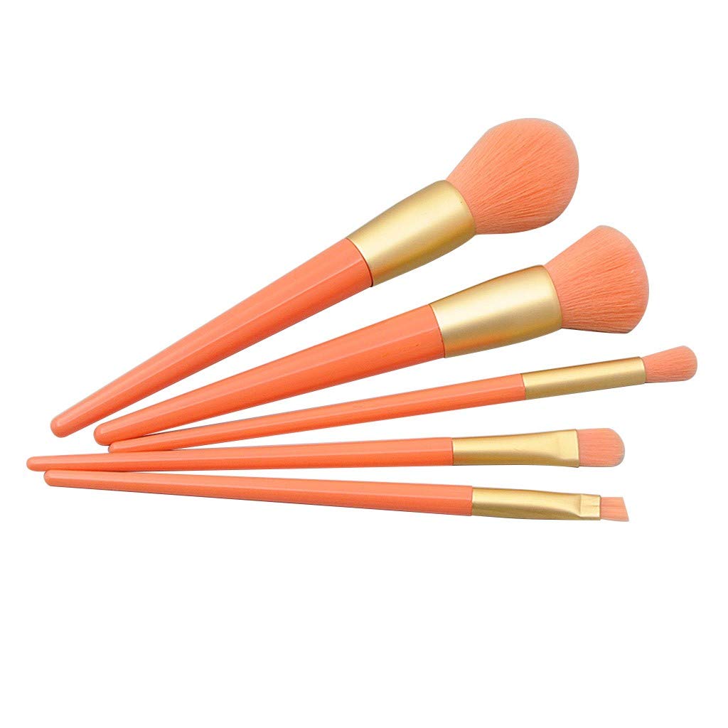 Pennello per Occhi con Manico in plastica per Trucco, Set da 5 pennelli per Cipria, Spray fissante