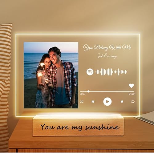 Personalized Acrylic Music Plaque with Wooden, Custom Spotify Plaque With Unique Custom Your Favorite Song & Photo For Boyfriend or Girlfriend, Customized Gifts for Couples, Famlily (5 Size: 15-40cm) Personalized Acrylic Music Plaque with Wooden, Custom Spotify Plaque With Unique Custom Your Favorite Song & Photo For Boyfriend or Girlfriend, Customized Gifts for Couples, Famlily (5 Size: 15-40cm)