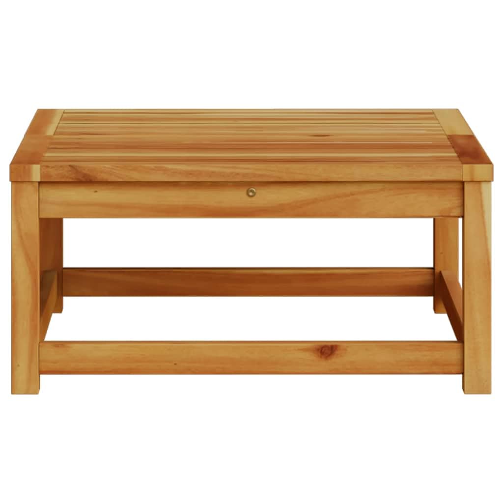 vidaXL Mesa de Jardín, Mesita Cuadrada de Centro, Mueble Auxiliar, Decoración para Patio Terraza Balcón Hogar, Madera Maciza de Acacia
