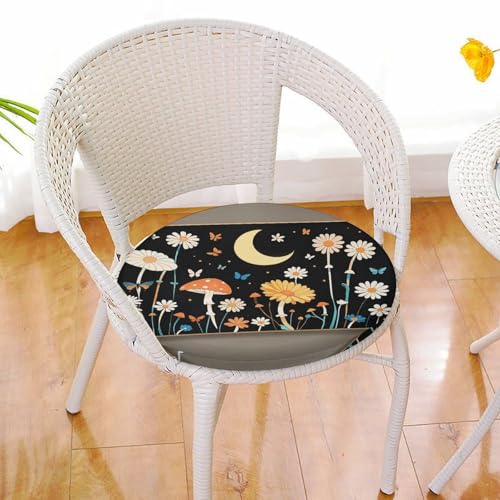 Coussin de sol de méditation noir à motif fleur 39cm Degrés de confort