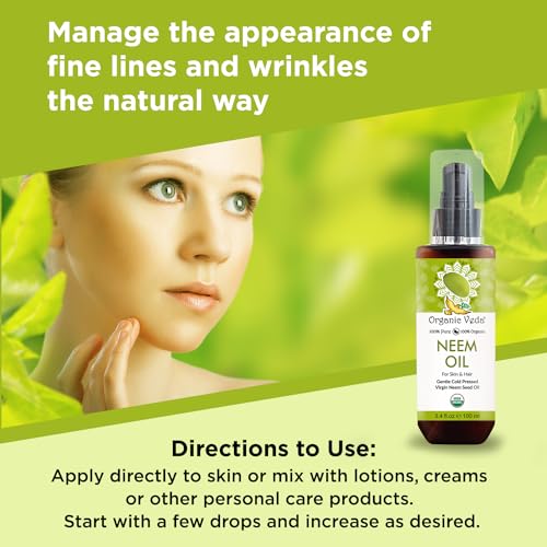 Organic Veda Neem Oil - Pure, Cold Pressed & Organic Neem Oil For Skin, Hair, Face, Body, Scalp - Natural Moisturizer thumb #3