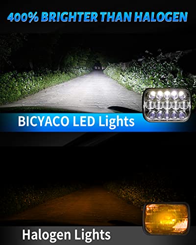 Bicyaco 782BB Dot 110W 5X7 7X6 Inch Led Headlights Hi/Low Led Sealed Beam Headlamp Compatible With Jeep Wrangler Yj Cherokee Xj Kenworth T300 1997-2010 H4 Plug H6054 H5054 6054 6052 thumb #2