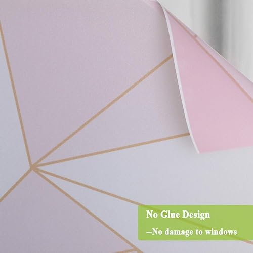 Vista 11 de Película de privacidad para ventana, geometría irregular blanca, película de vidrio no adhesiva, película de vidrio de adherencia estática, rechazo