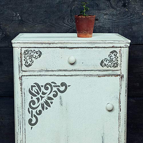 NAKLEO-DIY-Reusable-Plastic-Stencil-30x42cm-117-x-165-Corners-Border-Ornament-Art-Craft-Wall-Painting-Pattern-Template-Scrapbooking-Decoupage-Fabric-Furniture-Wood