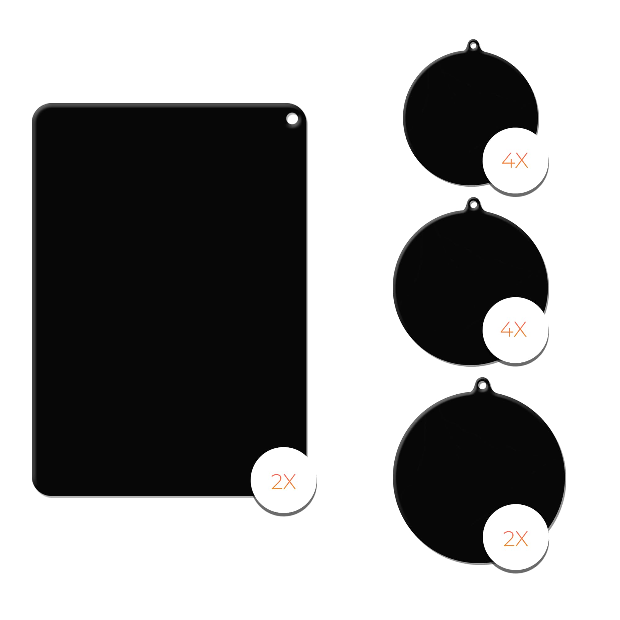Esteras protectoras de inducción - 12 piezas - Negro - Anti Slip - Hasta 230 grados - Inducción - Estera de inducción – Protectores de sartenes - Protectores de sartenes - Posavasos - Cocina - Cocina