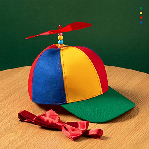 Sintege JC-SINTEGE-1259290 Propeller Top Cap Rainbow Detachable Hat Nerd Crazy Spinner Hat Silly Pinwheel Hat And Adjustable Bowtie thumb #5