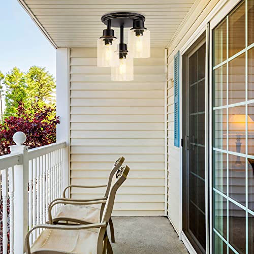 Rottogoon HU-XI-201 Semi Flush Mount Ceiling Light, 3-Light Close To Ceiling Light Fixtures, Vintage Oil-Rubbed Bronze Finish thumb #5