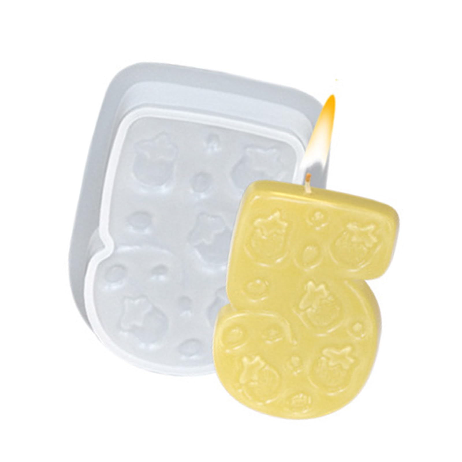 HZBB Strawberry Number Silicone Mold Cake Fondant Molds for Making Soap Chocolate Baking Tool Fruit Fondant Candless Molds