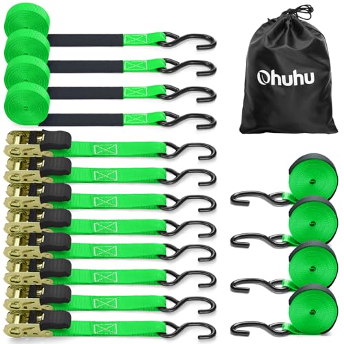 Ratchet Tie Down Strap 8-Pack 15 Ft - 500 lbs