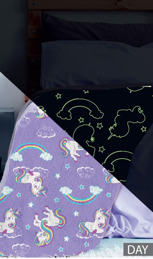 Couverture phosphorescente enfants en peluche polaire douce de 120 x 150 cm