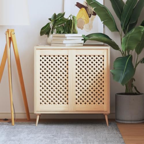 Tidyard Puertas de armario de celosía 2 unids 39,5x69 cm pino macizo para reemplazar puertas de muebles, armarios de cocina, cuarto de baño, zapatos, biblioteca