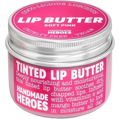 Handmade Heroes 100% Natural Lip Butter Sleeping Lip Mask, Overnight Lip Moisturizer and Conditioner for Dry Lips. Intensive Lip Balm and Lip Therapy Skin Care with Mango butter (Original All Nighter) 2pcs