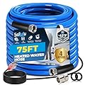 Scilulu 75FT Heated Water Hose for RV, Freeze Protection to -45°F, Lead-Free & BPA-Free, Safe Drinking Water for Campers, Gardening, Livestock, Home Use