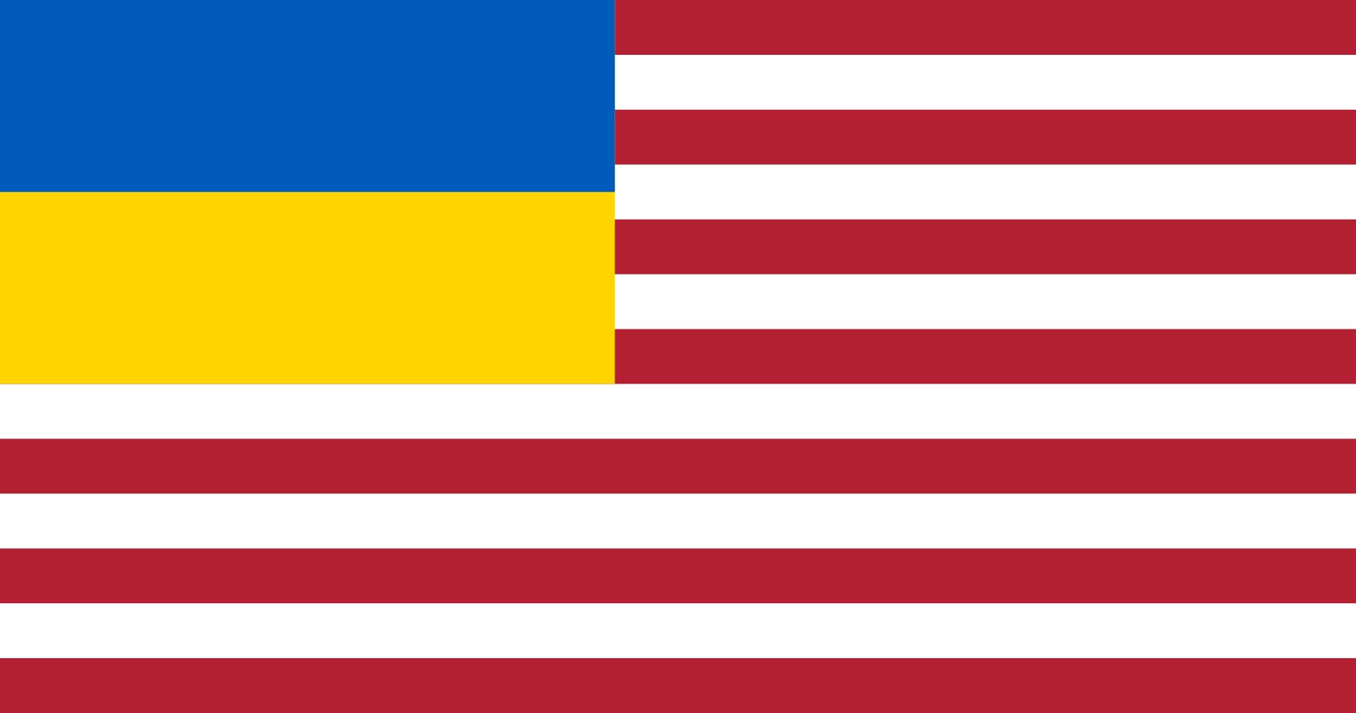 Drapeau Large American-Ukrainian 1.35m² pour jardin et maison