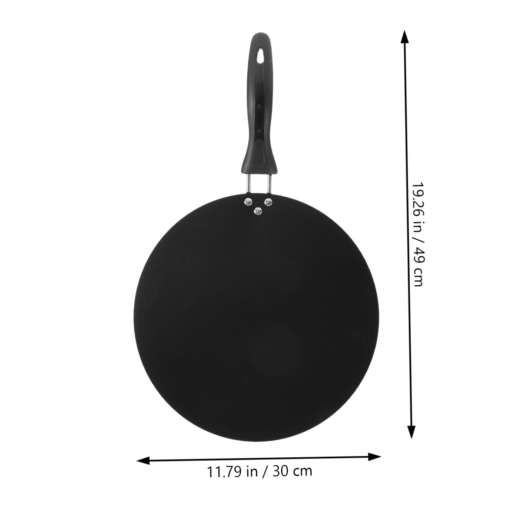DECHOUS Runde Antihaft Bratpfanne aus Eisen mit Griff, Schwarz, Flache Form