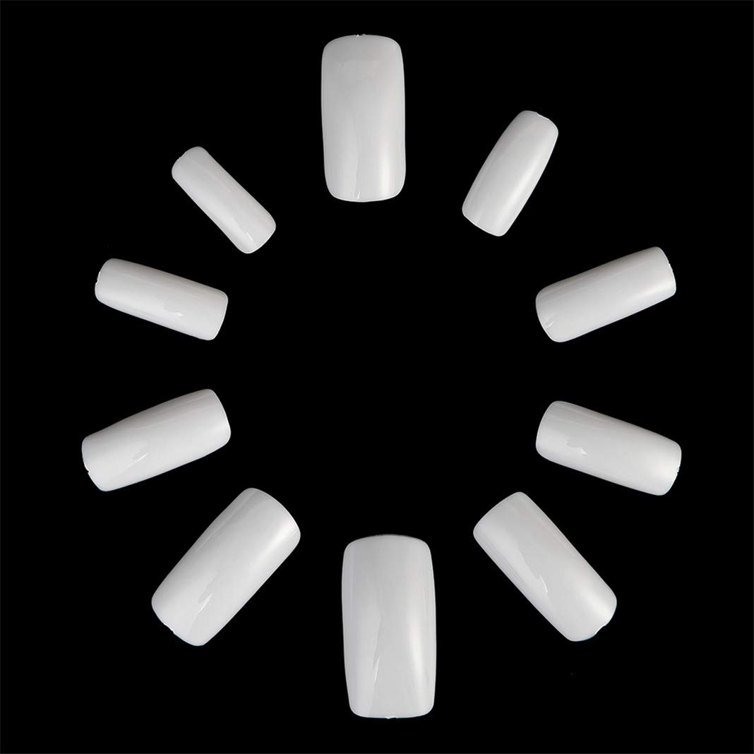 500pcs White Nail Tip Acrylic False Nail Tips 10 Sizes Artificial Nail Tips Full Cover Fake Nails for Nail Art Salons and Home DIY
