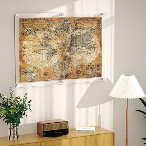 Aitee Large Acrylic Floating Picture Frame 18×24,Clear Photo Frame Wall Mount thumb #2