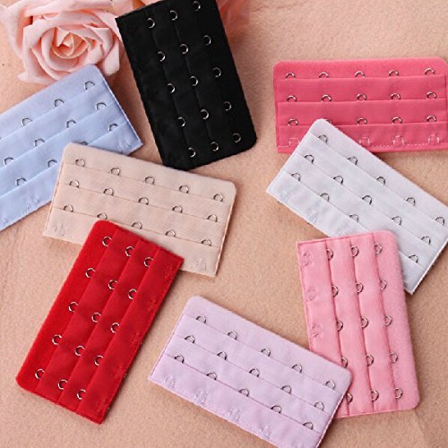 Wowlife Women Bra Extender Strap 5 Hooks 3 Rows Assorted Colors Pack of 15 - Image 3