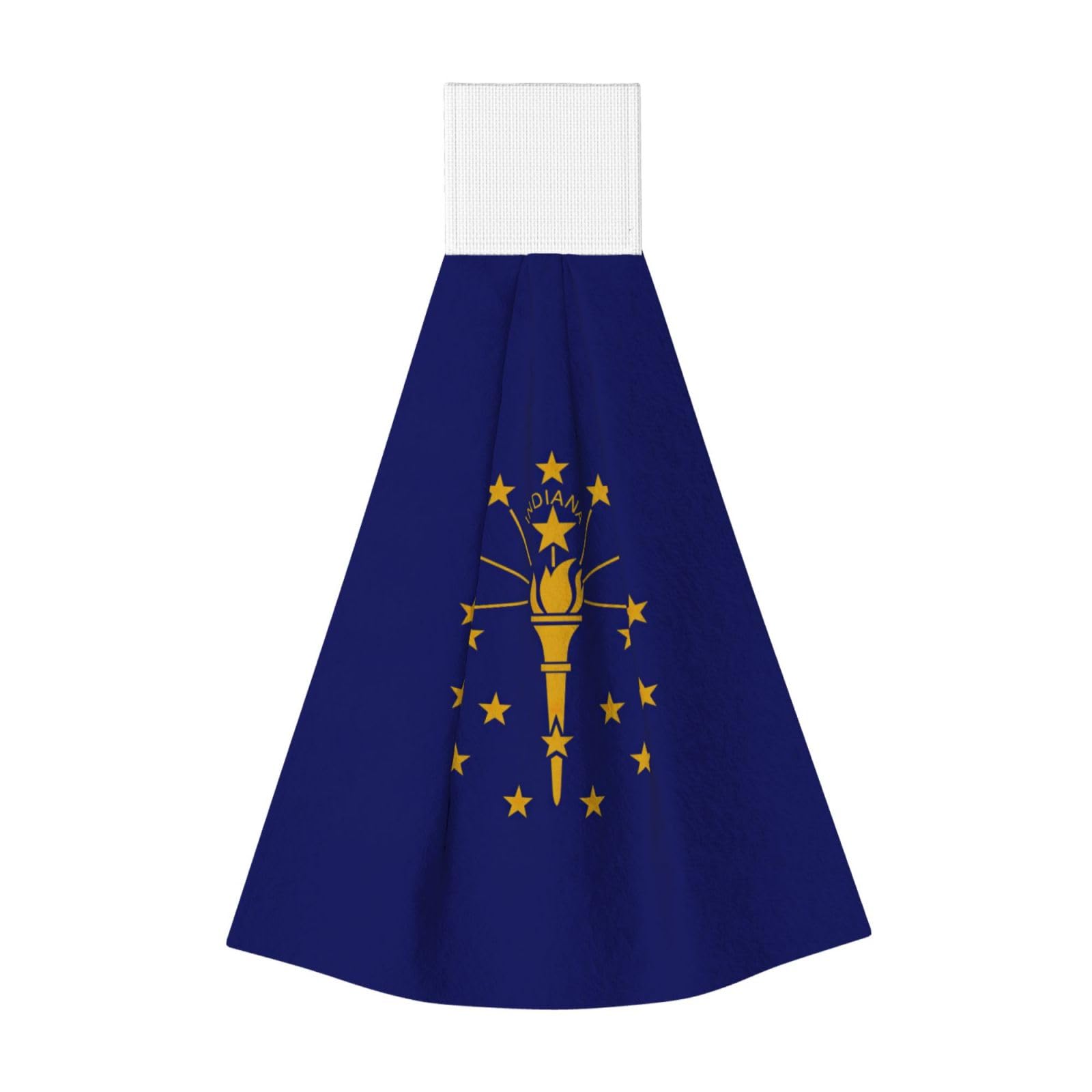 DUWAA Indiana State Flag Print Hanging Hand Towel Quick Dry Bathroom Towel Soft Kitchen Towel