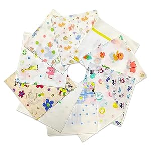 10 Stück Baby Musselin Waschlappen aus Baumwolle, Mehrzweck Baby Gesichtstüche,Kinderservietten, Baby Handtücher Set,Weiche Baby Gesichtstücher und Badetuch für Jungen und Mädchen