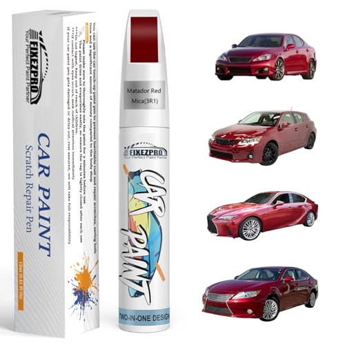 Image of 3R1 Matador Red Mica Car Touch Up Paint for Toyota, Color Match Auto Paint Repair Pen,Professional Car Scratch Repair Remover Pen Quick Drying, Easy to Use