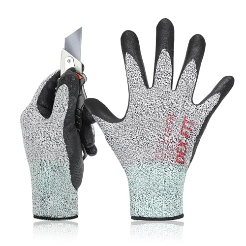 Image of DEX FIT Level 2 Cut Resistant Gloves CR533 - Firm Non-Slip Grip; Thin & Lightweight; Durable & Foam Coated; Soft & 3D-Comfort Fit; Washable; Grey 8 (M) 1 Pair