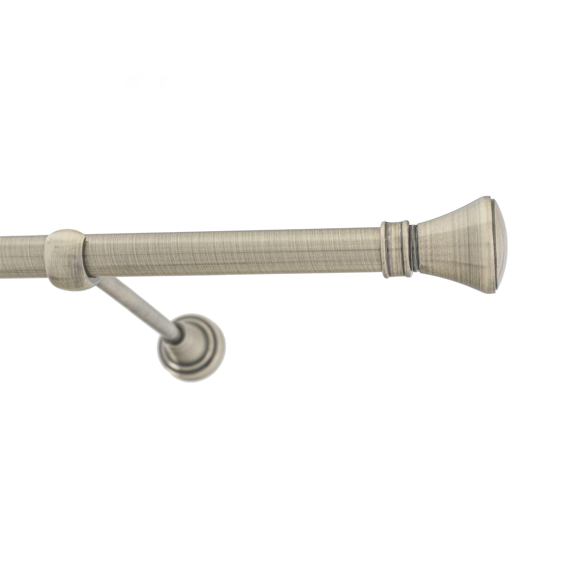 Antique Brass Metal Curtain Pole 19mm With Finials Rod Classic Brackets Liberty 195cm — image 1