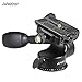 Andoer Camera Tripod Handle Ball Head 3-Way Fluid Head with Quick Release Plate 360 Degree Rotation for Canon Nikon Sony DSLR Camera Max. Load 6Kg