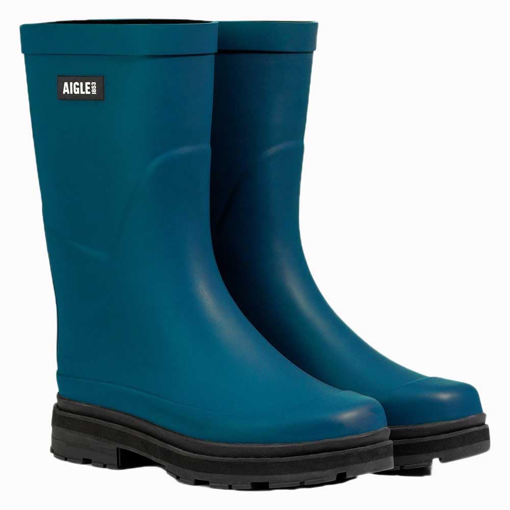 Aigle Mid Rain Women's Rain Boot, Storm Blue, 7.5 UK