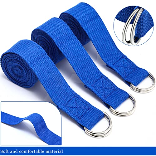 6 Pcs Yoga Strap For Stretching 8 Ft Yoga Exercise Adjustable Straps Yoga Bands With Safe Adjustable D Ring Buckle For Pilates Gym Workouts Yoga Fitness Improves Sitting Posture (Royal Blue) #TOP1
