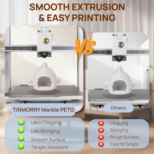 Image of TINMORRY Marble PETG Filament 1.75, Rapid PETG 3D Printer Filament, Compatible with Bambu FDM 3D Printer, 1 KG 1 Spool, Marble Magic Brown