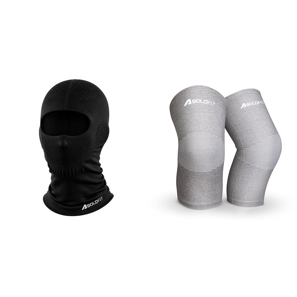 Boldfi Balaclava for Bikers and Cyclists Breathable Honeycomb Mesh Full Face Mask for Men and Wome | Boldfit Knee Caps for Women for Pain Relief Compression Knee Support for Men Gym Running Jogging S-image-6