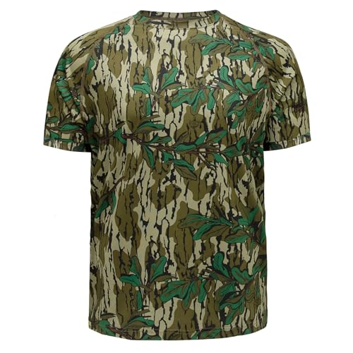 Mossy Oak Camo Mens Hunting Shirt Short Sleeve Stretch
