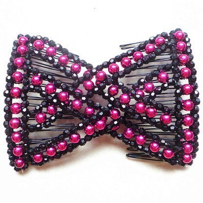 Miniatura 3 de Magic Easy Peine para el cabello con cuentas elásticas con perlas de color dulce perla en colores surtidos y diseños, 10 unidades