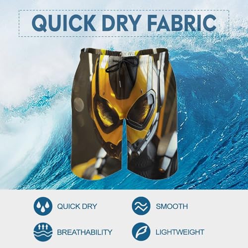 Men's Swim Trunks Quick Dry Board Shorts with Pockets Beach Shorts Cartoon Rendering Style Bathing Suits for Men3